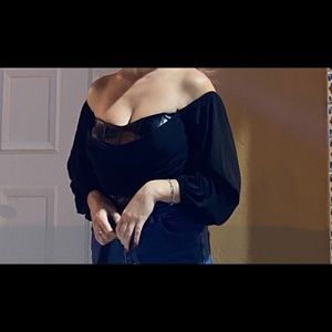 Leather Corset with sleeves top